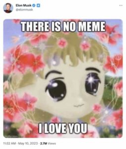 Elon Musk posted a Milady meme on Twitter.